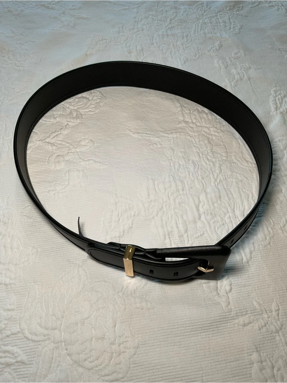CAbi Black Leather Belt with Gold Hardware